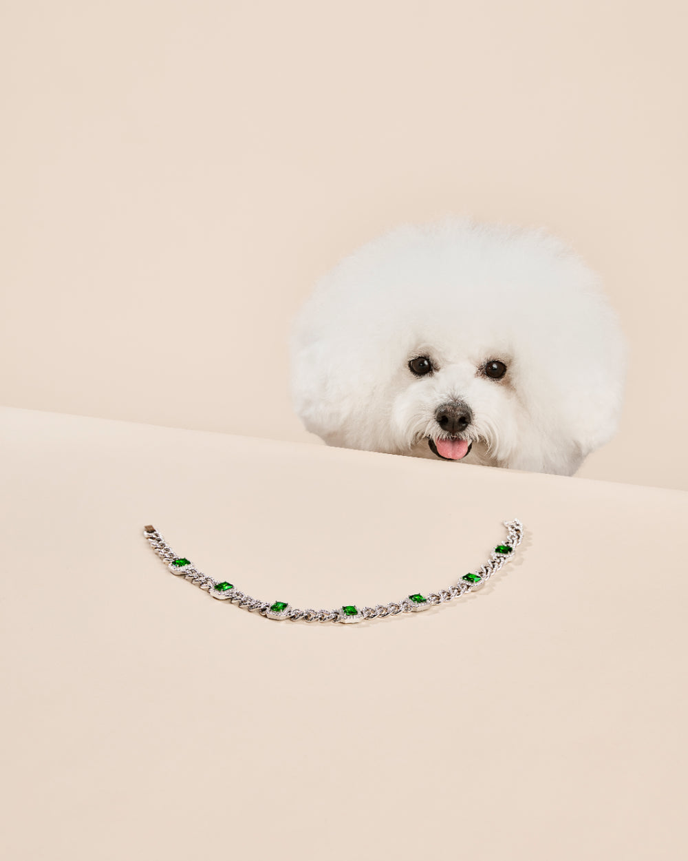 PET IT ON Cuban Chain Necklace - Tsavorite Green - ARTĒ Madrid